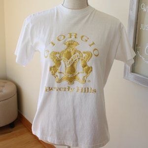 **Vintage** Giorgio Beverly Hills T-Shirt with Gold Design Size M